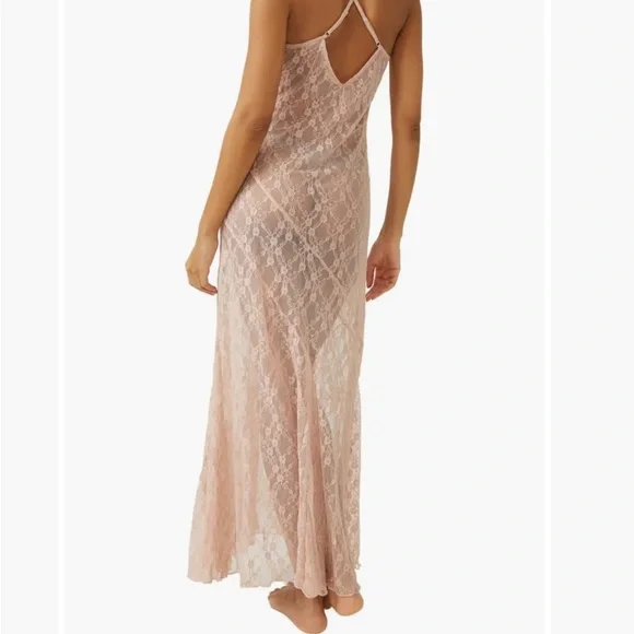 NWT Free People “A Little Lace” Sheer Nightgown - Picture 2 of 8